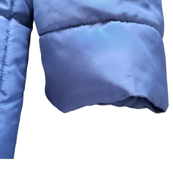 U.S. Polo Assn. Blue Hooded Puffer Jacket – Women’s Size L, Faux Fur Lining - Picture 3 of 7